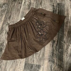 American eagle skirt size small young girls gently used with pockets color brown